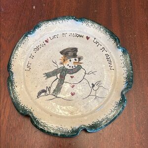 Heart and Soul Let it Snow decorative plate